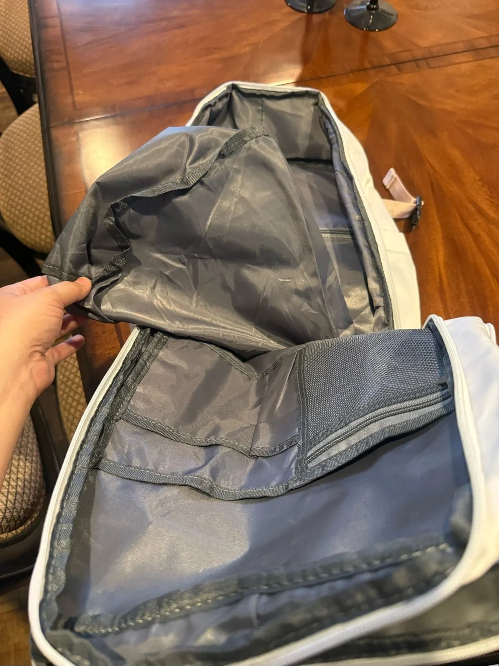 Light Gray/ Pink Travel Backpack - Stylish Everyday Bag